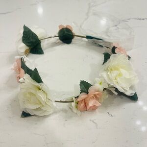 Amscan Floral Hairband with White and Pink Flowers